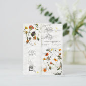 Carte Postale e.e. cummings pressé fleurs cursive journal (Debout devant)