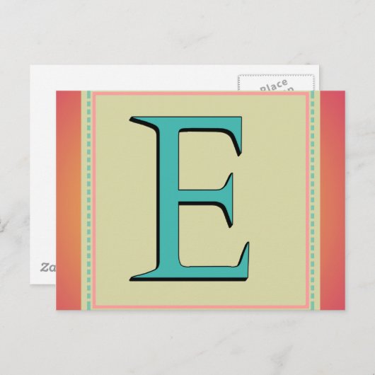 CARTE POSTALE E LETTRE MONOGRAMME (Devant / Derrière)