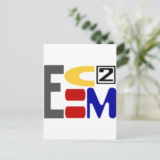 CARTE POSTALE E=MC2 (Debout devant)