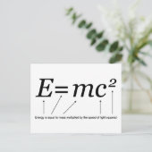 Carte Postale E=MC2 Théorie de la relativité d'Einstein (Debout devant)