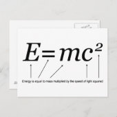Carte Postale E=MC2 Théorie de la relativité d'Einstein (Devant / Derrière)