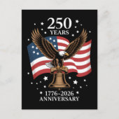 Carte Postale Eagle and Flag 250 Years of America 1776-2026 (Devant)