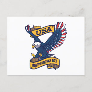 Carte Postale Eagle Fête de l'Indépendance des USA