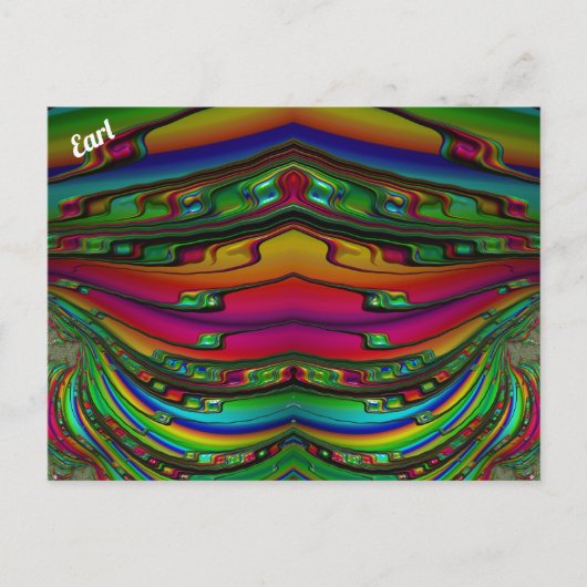 Carte Postale EARL ~ Motif de conception fractale 3D ~ Multicolo (Devant)