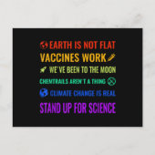 Carte Postale Earth is Not Flat Vaccines Work Funny science (Devant)