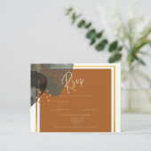 Carte Postale Earth Tones Mariage Terracotta Green Gold Abstrait (Debout devant)