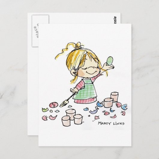 Carte Postale EAS-001 OEufs colorés (Devant / Derrière)