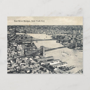 Carte Postale East River Bridges, New York City Vintage