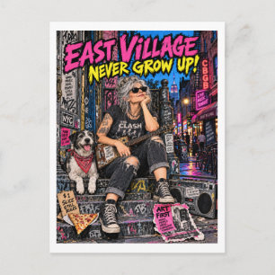 Carte Postale East Village Ne grandit jamais