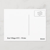 Carte Postale East Village NYC - Hiver (Dos)