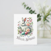 Carte Postale Easter Aquarelle Lapin & Oeufs (Debout devant)