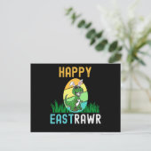 Carte Postale Easter Bunny Dinosaur Oeuf Drôle 2022 T-Rex Cadeau (Debout devant)
