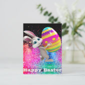 Carte Postale Easter Bunny OEuf de Pâques Étincelle Joyeuse Pâqu (Debout devant)