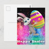 Carte Postale Easter Bunny OEuf de Pâques Étincelle Joyeuse Pâqu (Devant / Derrière)