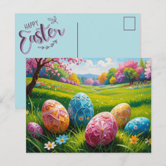 Carte Postale Easter Egg Art Postcard