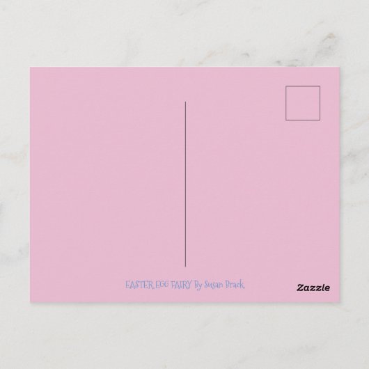 CARTE POSTALE EASTER EGG FAIRY, SPRING HARE IMAGINAIRE POSTCARD (Dos)