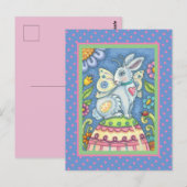 CARTE POSTALE EASTER EGG FAIRY, SPRING HARE IMAGINAIRE POSTCARD (Devant / Derrière)