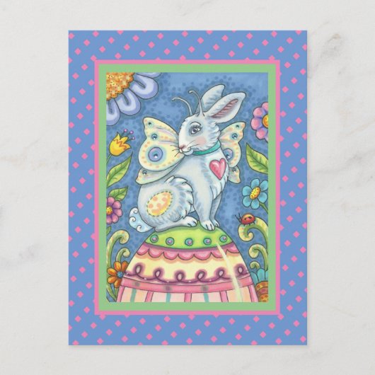 CARTE POSTALE EASTER EGG FAIRY, SPRING HARE IMAGINAIRE POSTCARD (Devant)