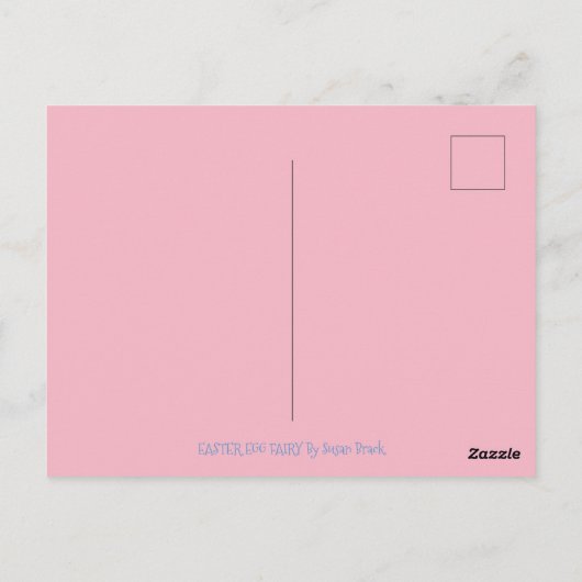 CARTE POSTALE EASTER EGG FAIRY, SPRING HARE IMAGINAIRE POSTCARD (Dos)
