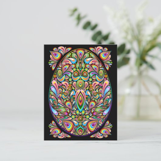 Carte Postale Easter Egg Psychedelic Design (Debout devant)