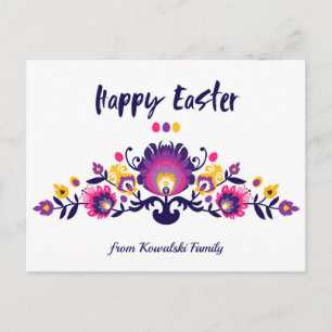 Carte Postale Easter Folklore arrangement Texte personnalisé
