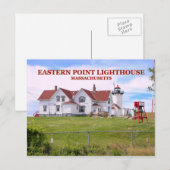 Carte Postale Eastern Point Lighthouse, Massachusetts (Devant / Derrière)