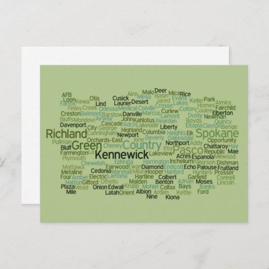 Carte postale Eastern Washington Cities (Devant / Derrière)