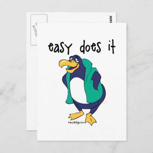 Carte Postale Easy It Penguin (Devant / Derrière)