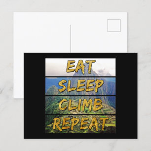 Carte Postale Eat Sleep Climat Repeat - Machu Picchu, Pérou