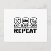 Carte Postale Eat Sleep Code Repeat Medical Coder Coding Gift (Devant)