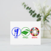 Carte Postale Eat Sleep Draw (Debout devant)