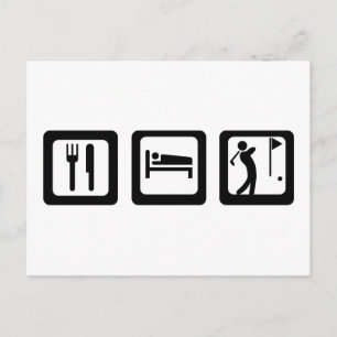 Carte Postale Eat Sleep Golf