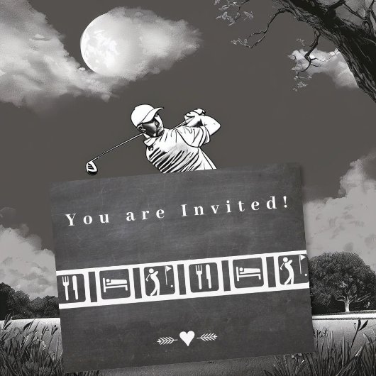 Carte Postale Eat Sleep Golf