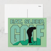Carte Postale Eat Sleep Golf (Devant / Derrière)
