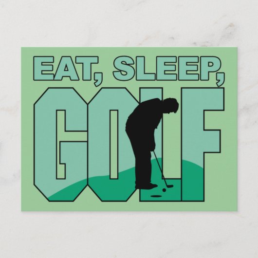 Carte Postale Eat Sleep Golf (Devant)