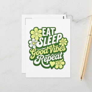 Carte Postale Eat Sleep Good Vibes Répéter