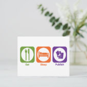 Carte Postale Eat Sleep Publier (Debout devant)