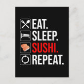 Carte Postale Eat. Sleep. Sushi. Repeat (Devant)