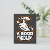 Carte Postale Eau blanche Kayak Cadeau Eau Sport Paddle (Debout devant)