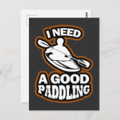 Carte Postale Eau blanche Kayak Cadeau Eau Sport Paddle (Devant / Derrière)