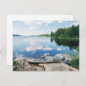 Carte Postale Eau | Canoë sur un lac en Suède (Devant / Derrière)