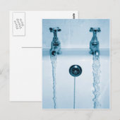 Carte Postale Eau chaude et froide, Temps de bain, Robinets de c (Devant / Derrière)