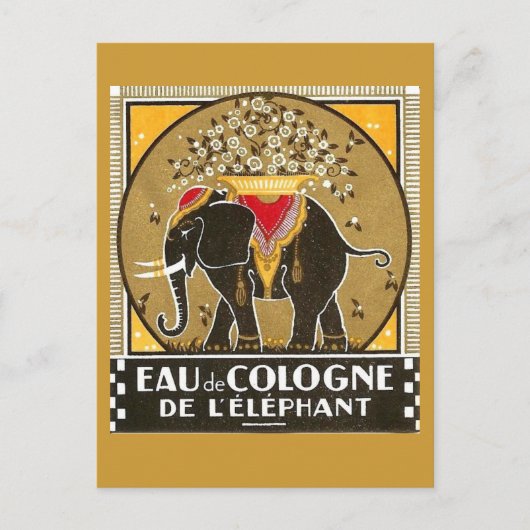 Carte postale Eau de Cologne de l'éléphant (Devant)