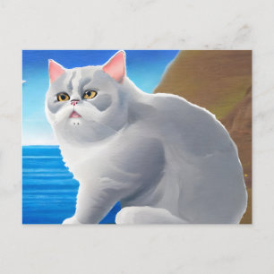 Carte Postale Eau de la mer bleue British Shorthair