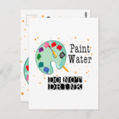 Carte Postale Eau de peinture ne buvez pas (Devant / Derrière)