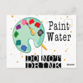 Carte Postale Eau de peinture ne buvez pas (Dos)