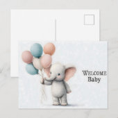 Carte Postale Eau douce Illustration d'un éléphant bébé (Devant / Derrière)