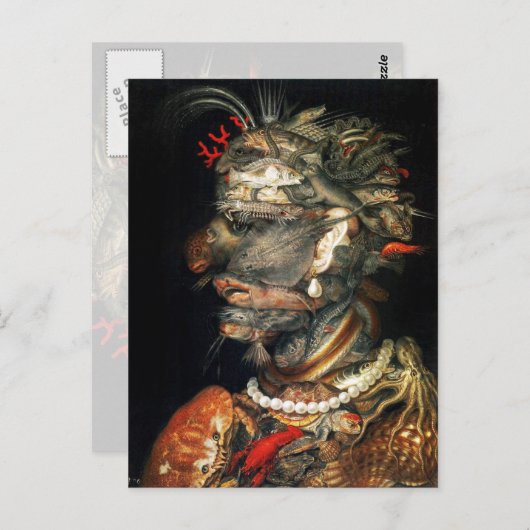 Carte Postale Eau - L'étrange profil d'Arcimboldo (Devant / Derrière)