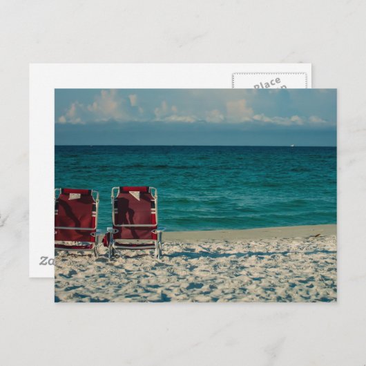 Carte Postale eau limpide de floride sur la plage (Devant / Derrière)