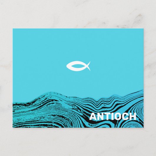 Carte Postale Eau Ondulée Poisson Jésus (Devant)